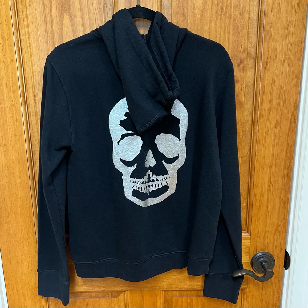 Zadig & Voltaire Black Zip Up Skull Hoodie, Size M